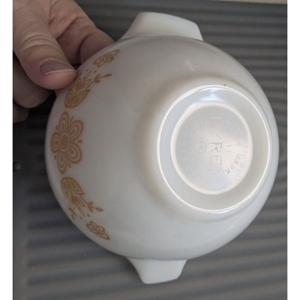 Pyrex Butterfly Gold Cinderella glass Bowl 441 1-1/5 PT coffee Mug D handle - Picture 8 of 16
